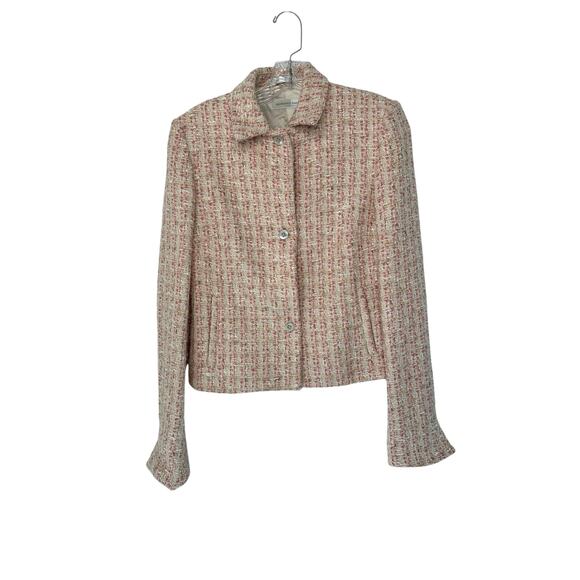 Bernard Zins Blazer Pink Tweed Twee Office Work Career Business Size 4 - Picture 1 of 13